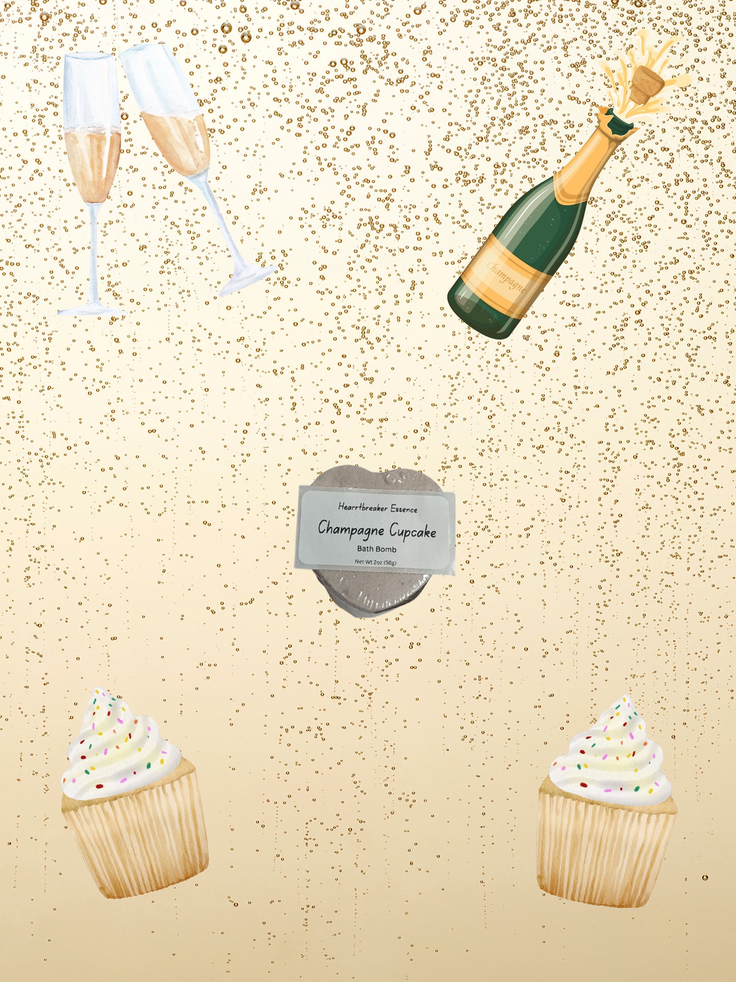 Champagne Cupcake Bath Bomb
