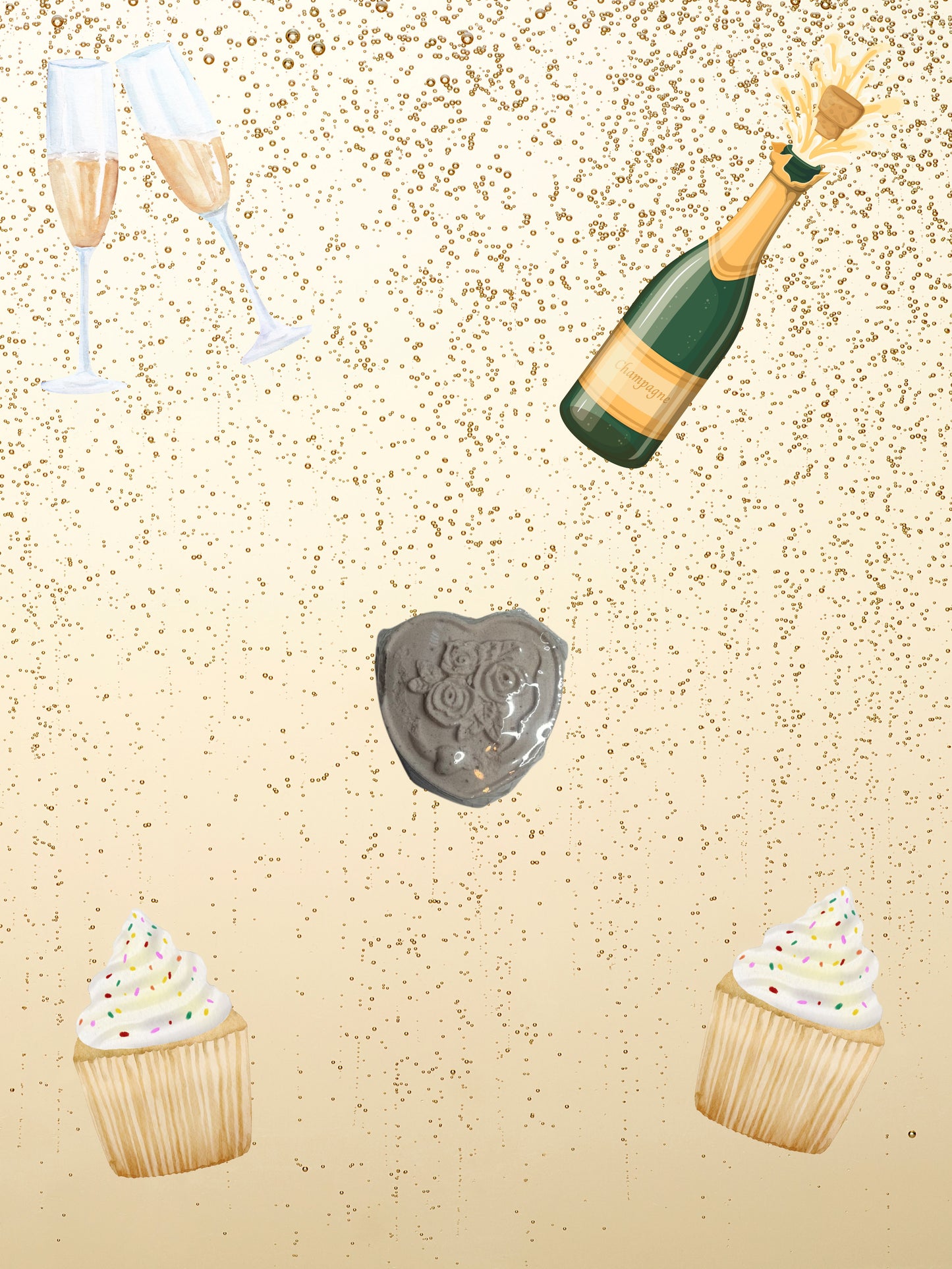 Champagne Cupcake Shower Steamer