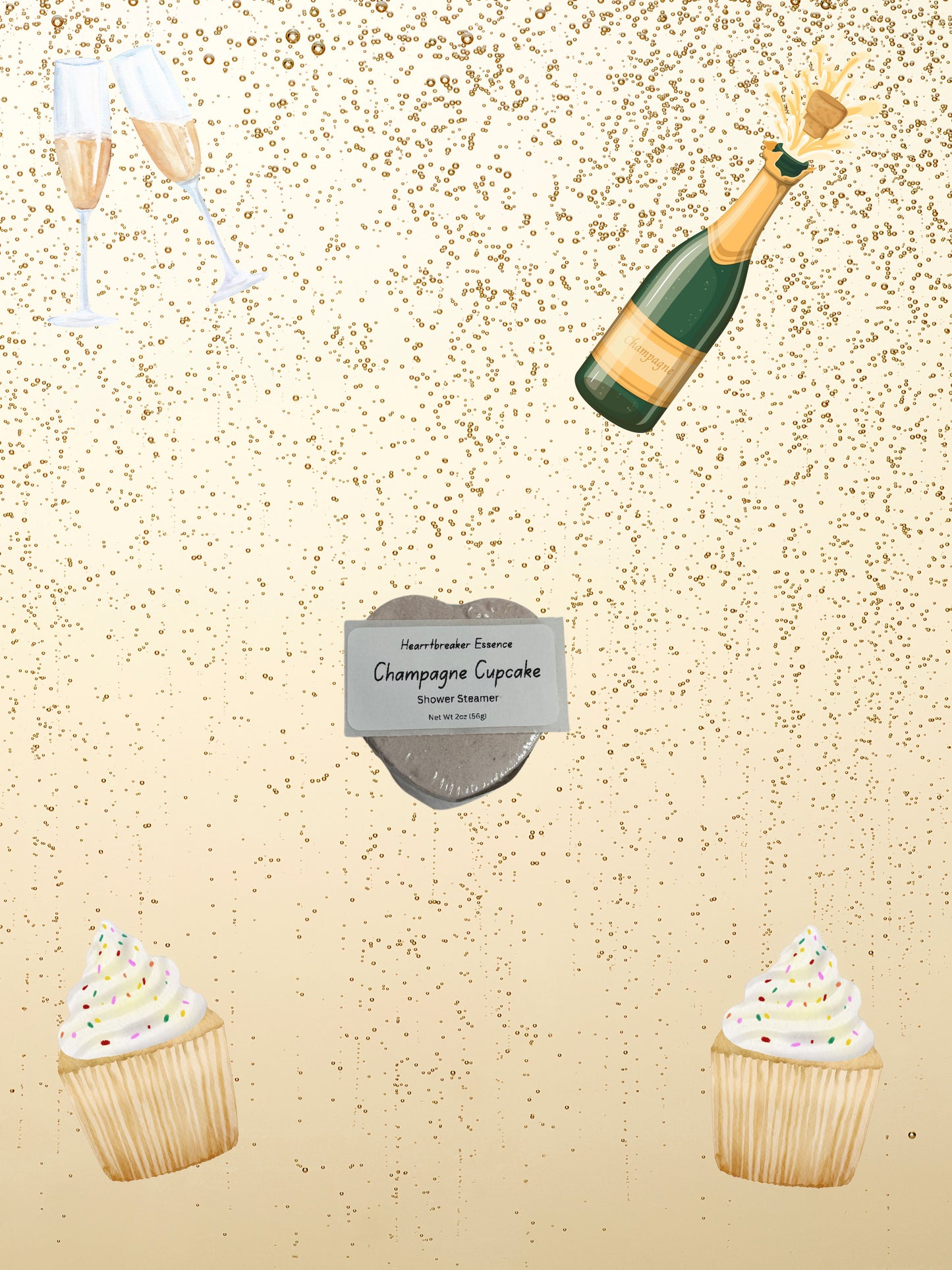 Champagne Cupcake Shower Steamer